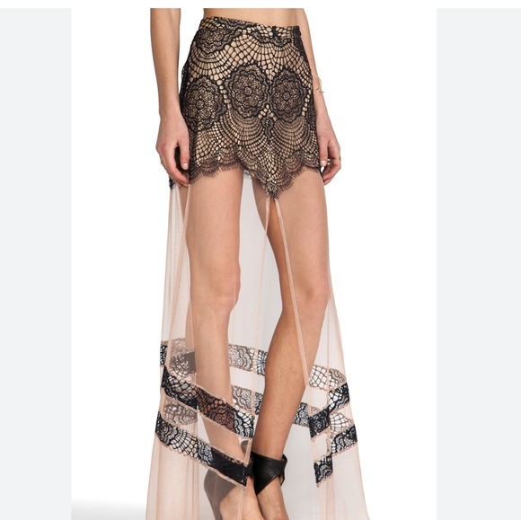 *SOLD OUT* For Love & Lemons Boho Antigua Maxi Skirt in Black | REVOLVE - Picture 4 of 4